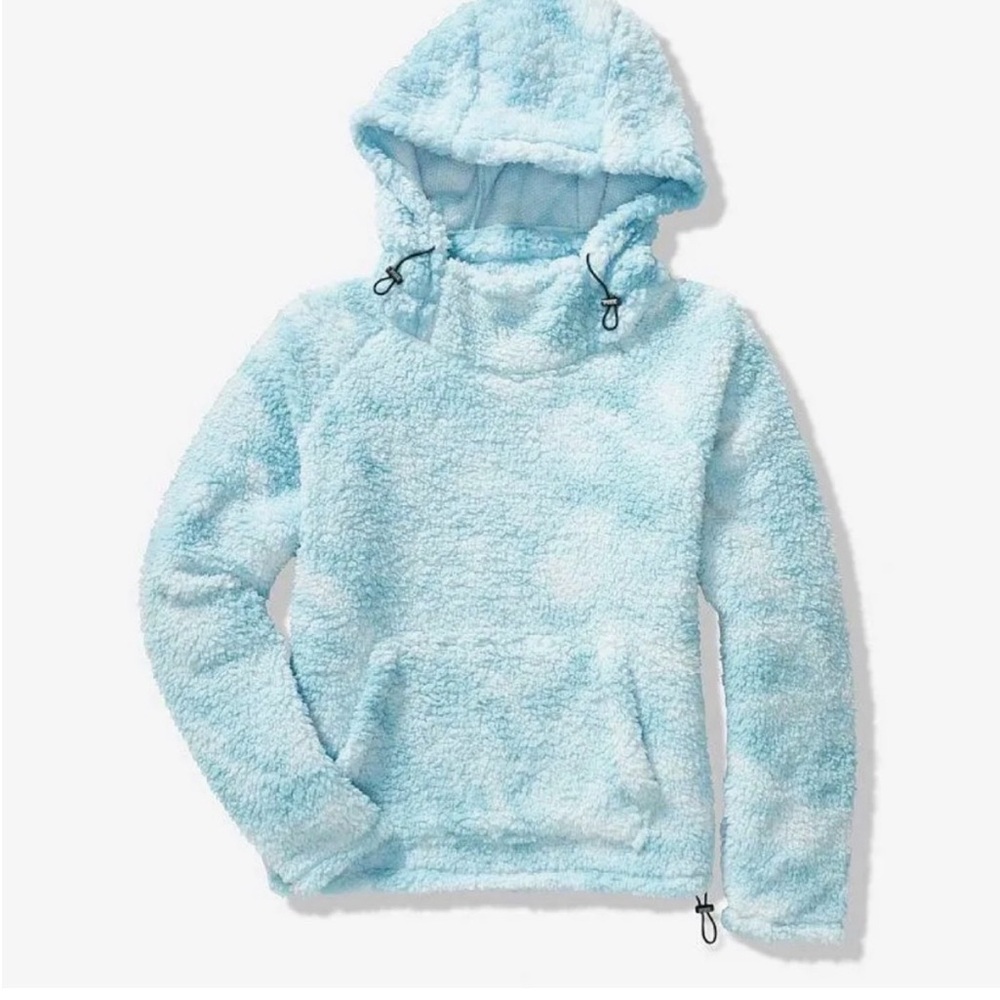 Victorias Secret PINK Sherpa Tie Dye Funnel Neck Hoodie